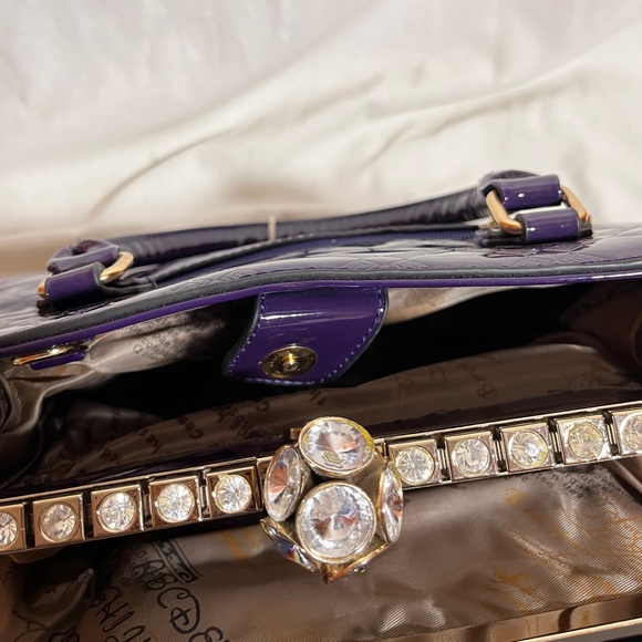 Moda Patent Faux Leather Purse-like Handbag - Deep Purple LDFK2712 - Picture 12 of 15